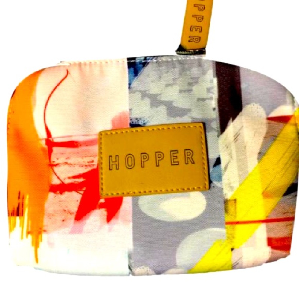 Hopper block  stripe abstract and graphic pouch